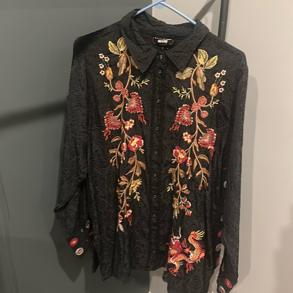 Johnny was embroidered shirt